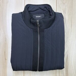 Rhone Men's Skyline Quilted Vest Full Zip Ribbed Collar Gray Size Large Outdoor